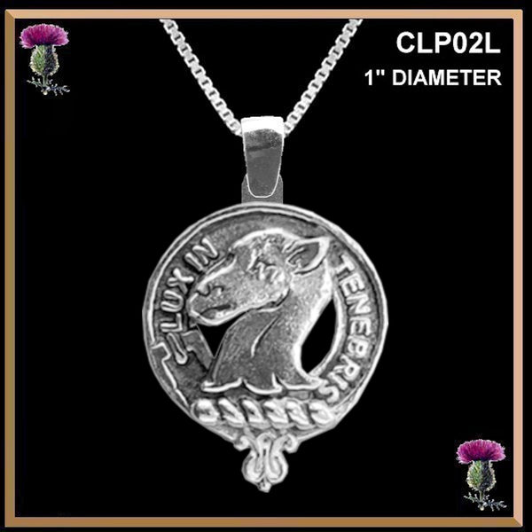 Fullerton Large 1" Scottish Clan Crest Pendant - Sterling Silver