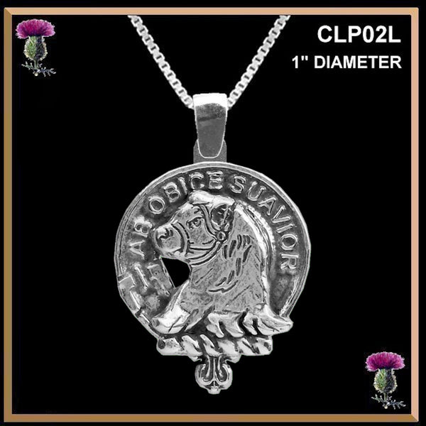 Galbraith Large 1" Scottish Clan Crest Pendant - Sterling Silver