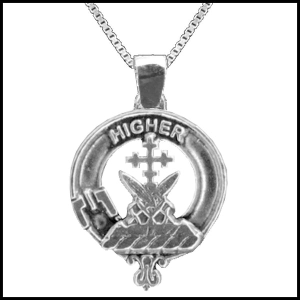 Galloway Large 1" Scottish Clan Crest Pendant - Sterling Silver
