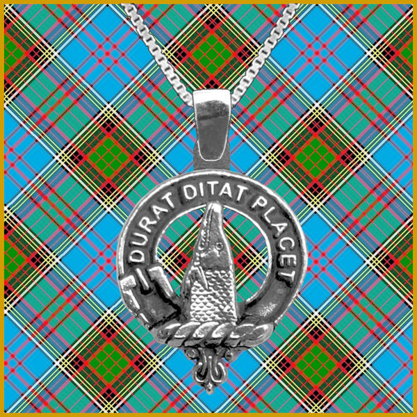 Geddes Large 1" Scottish Clan Crest Pendant - Sterling Silver