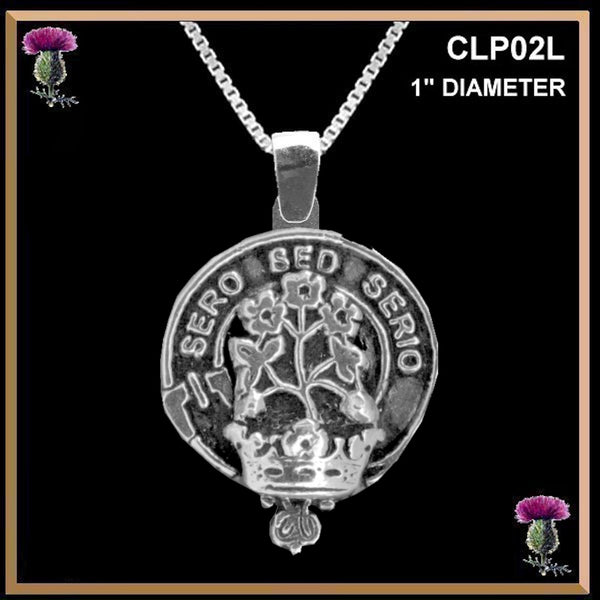 Gayre Large 1" Scottish Clan Crest Pendant - Sterling Silver