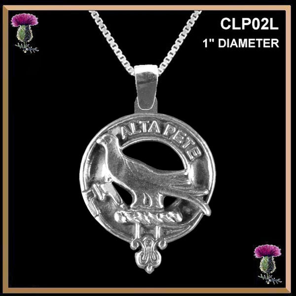 Glen Large 1" Scottish Clan Crest Pendant - Sterling Silver