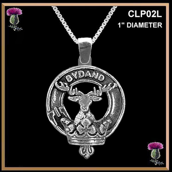 Gordon Large 1" Scottish Clan Crest Pendant - Sterling Silver