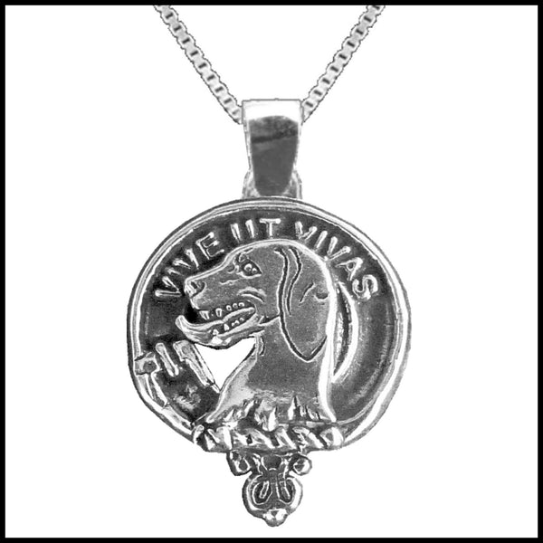 Hall Large 1" Scottish Clan Crest Pendant - Sterling Silver