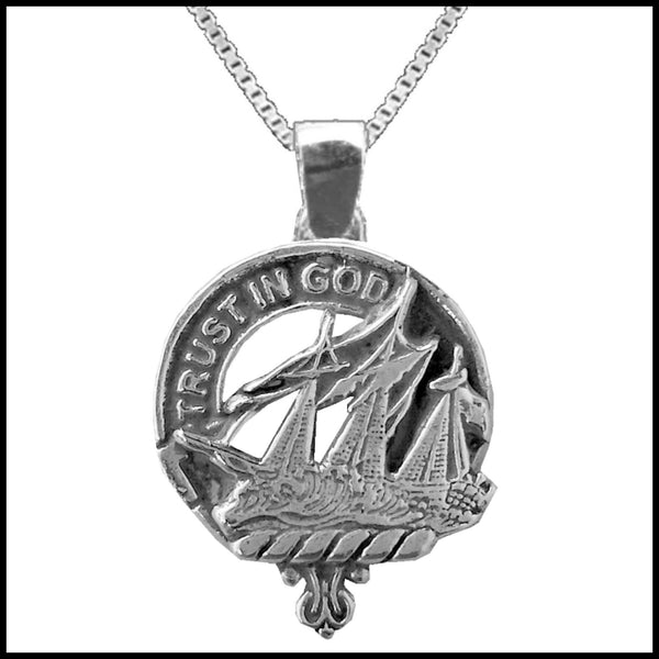 Harkness Large 1" Scottish Clan Crest Pendant - Sterling Silver