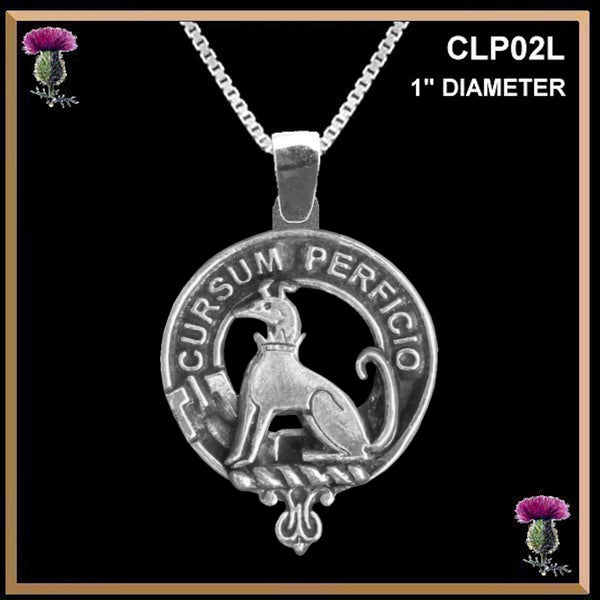 Hunter Large 1" Scottish Clan Crest Pendant - Sterling Silver