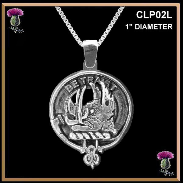 Innes Large 1" Scottish Clan Crest Pendant - Sterling Silver