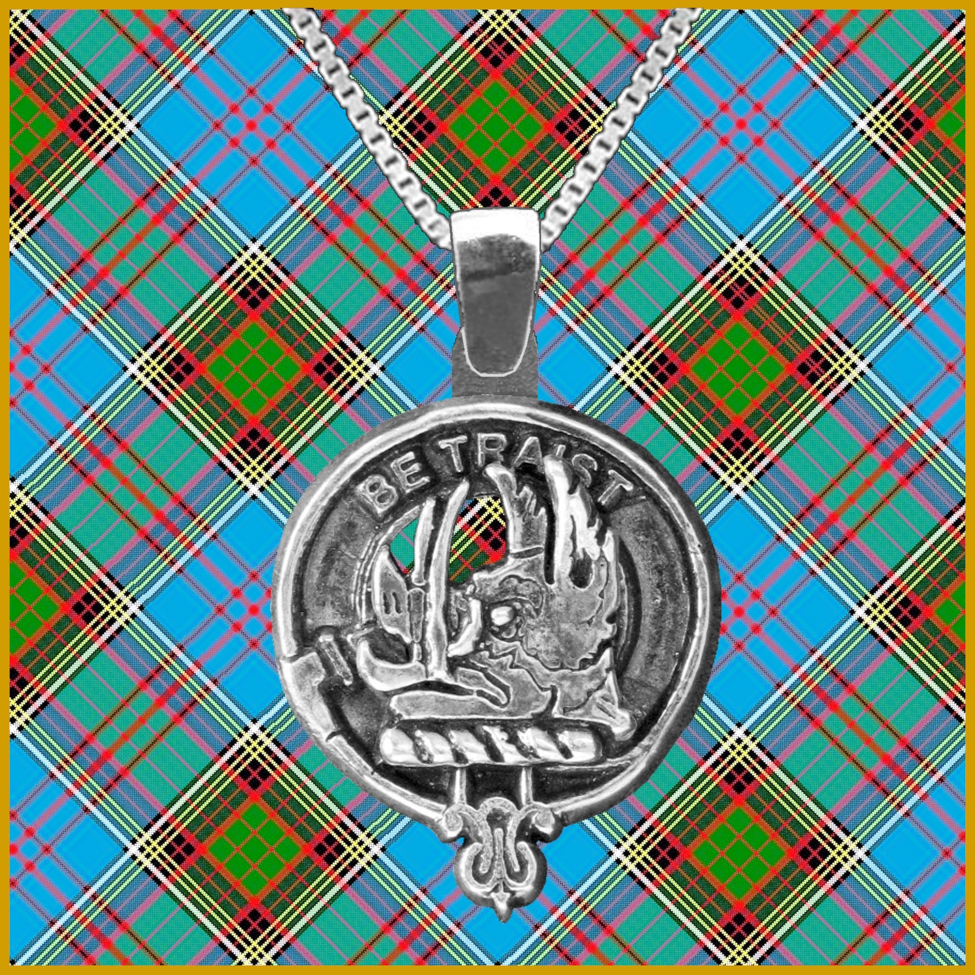 Innes Large 1" Scottish Clan Crest Pendant - Sterling Silver