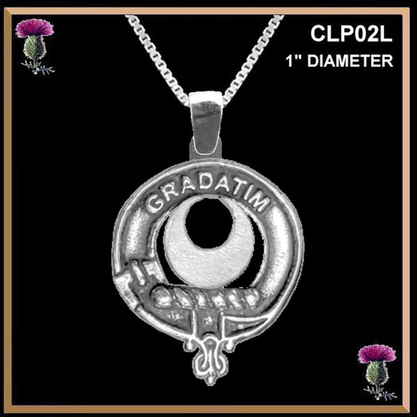 Kilgour Large 1" Scottish Clan Crest Pendant - Sterling Silver