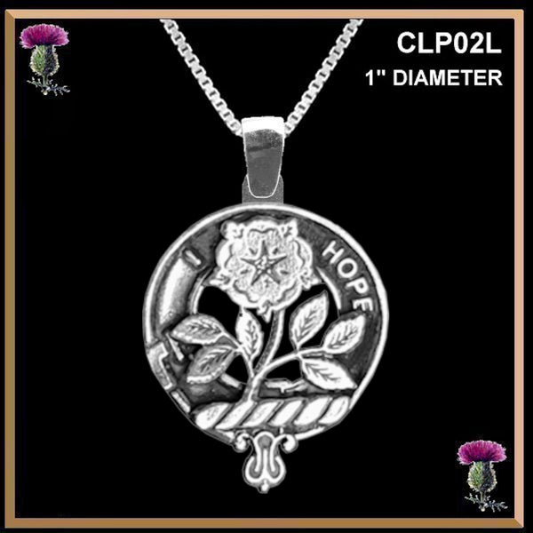 Learmont Large 1" Scottish Clan Crest Pendant - Sterling Silver