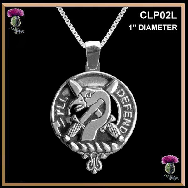 Lennox Large 1" Scottish Clan Crest Pendant - Sterling Silver