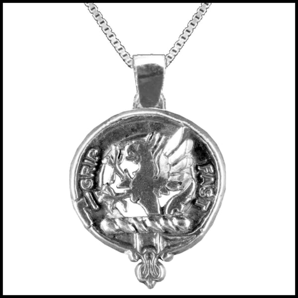 Leslie Large 1" Scottish Clan Crest Pendant - Sterling Silver