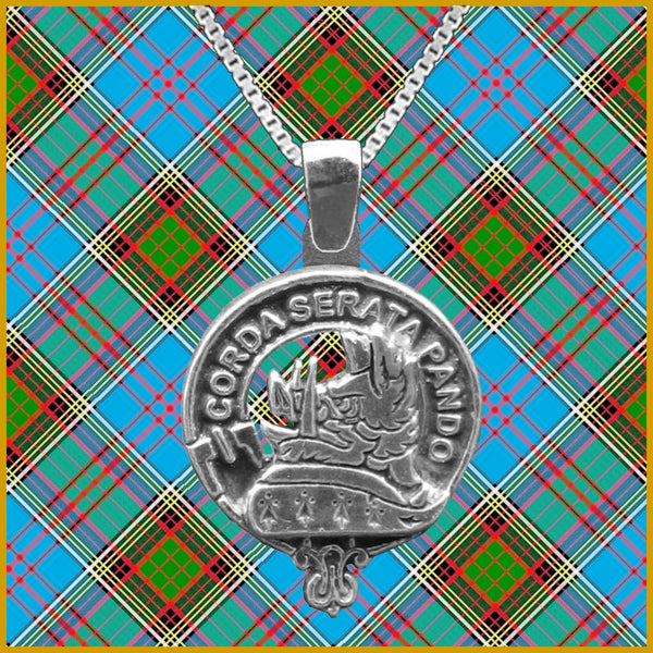 Lockhart Large 1" Scottish Clan Crest Pendant - Sterling Silver