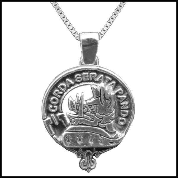 Lockhart Large 1" Scottish Clan Crest Pendant - Sterling Silver