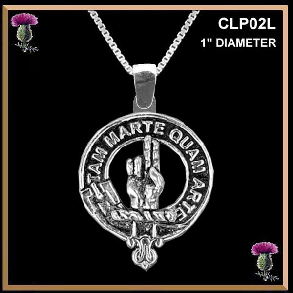 Logie Large 1" Scottish Clan Crest Pendant - Sterling Silver