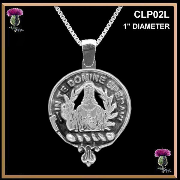 Lyon Large 1" Scottish Clan Crest Pendant - Sterling Silver