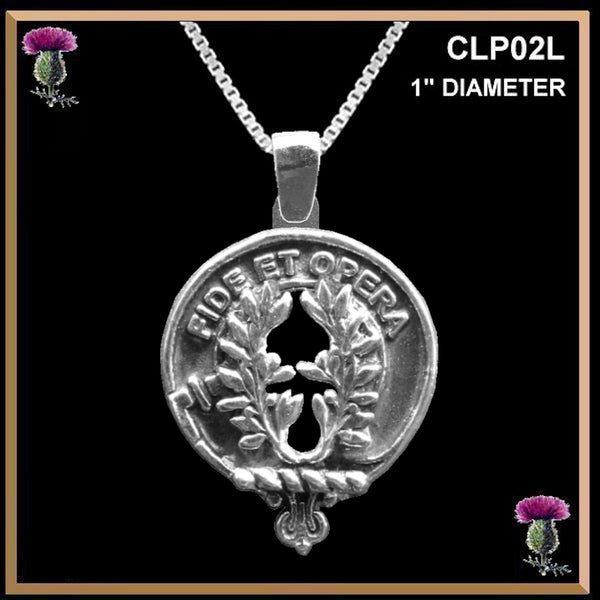 MacArthur Large 1" Scottish Clan Crest Pendant - Sterling Silver