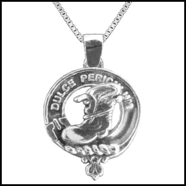MacAulay Large 1" Scottish Clan Crest Pendant - Sterling Silver