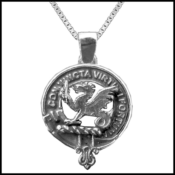 MacBeth Large 1" Scottish Clan Crest Pendant - Sterling Silver