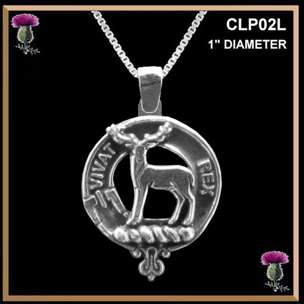 MacCorqudale Large 1" Scottish Clan Crest Pendant - Sterling Silver