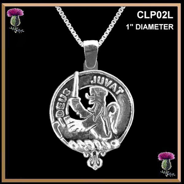 MacDuff Large 1" Scottish Clan Crest Pendant - Sterling Silver