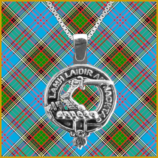 MacFadden Large 1" Scottish Clan Crest Pendant - Sterling Silver