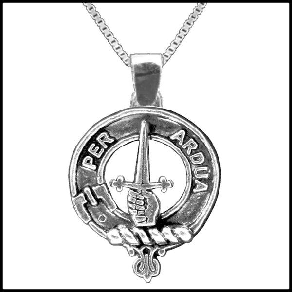 MacIntyre Large 1" Scottish Clan Crest Pendant - Sterling Silver