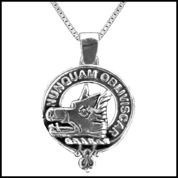 MacIver Large 1" Scottish Clan Crest Pendant - Sterling Silver