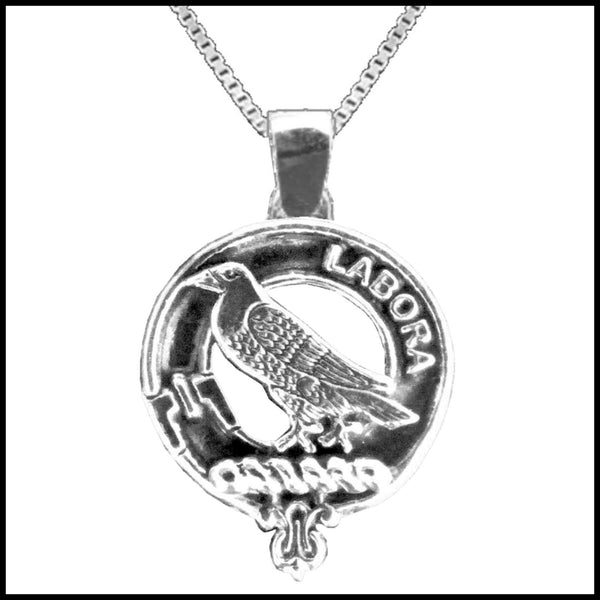 MacKie Large 1" Scottish Clan Crest Pendant - Sterling Silver