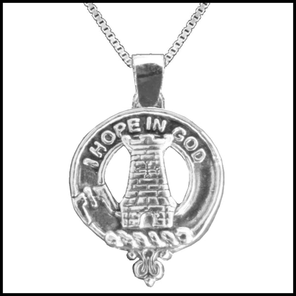 MacNaughton Large 1" Scottish Clan Crest Pendant - Sterling Silver