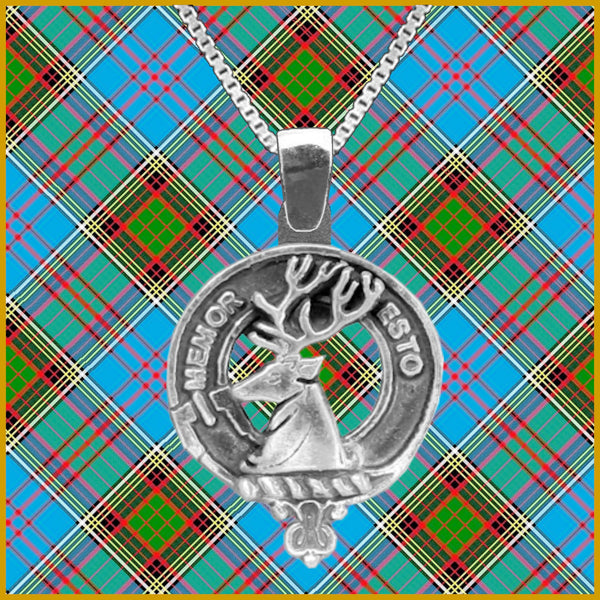 MacPhail Large 1" Scottish Clan Crest Pendant - Sterling Silver