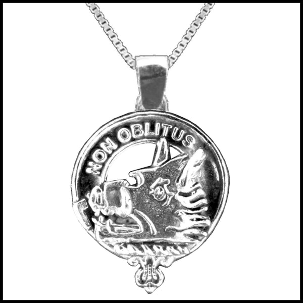 MacTavish Large 1" Scottish Clan Crest Pendant - Sterling Silver