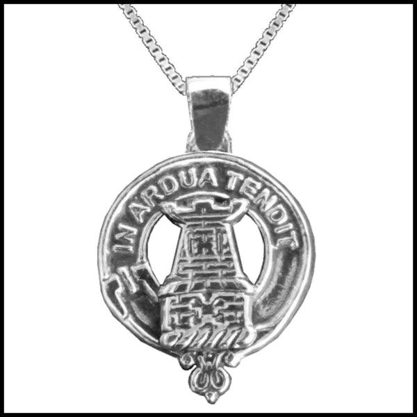 Malcolm Large 1" Scottish Clan Crest Pendant - Sterling Silver