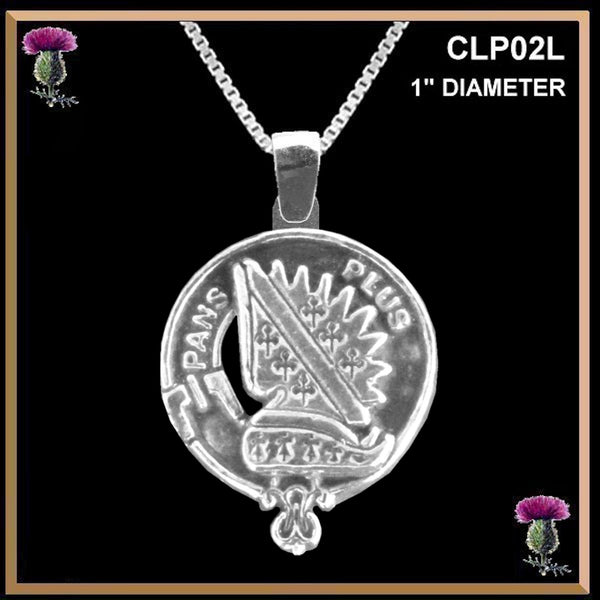 Marr Large 1" Scottish Clan Crest Pendant - Sterling Silver