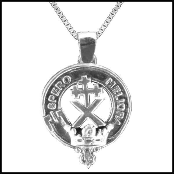 Mofatt Large 1" Scottish Clan Crest Pendant - Sterling Silver