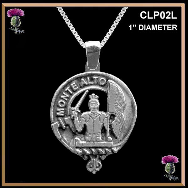 Mowatt Large 1" Scottish Clan Crest Pendant - Sterling Silver