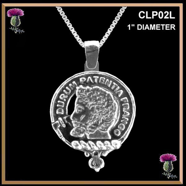 Muir Large 1" Scottish Clan Crest Pendant - Sterling Silver