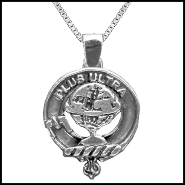 Nairn Large 1" Scottish Clan Crest Pendant - Sterling Silver