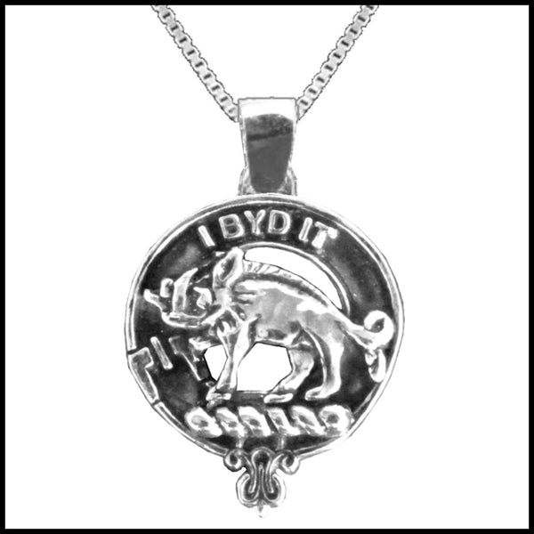 Nisbet Large 1" Scottish Clan Crest Pendant - Sterling Silver