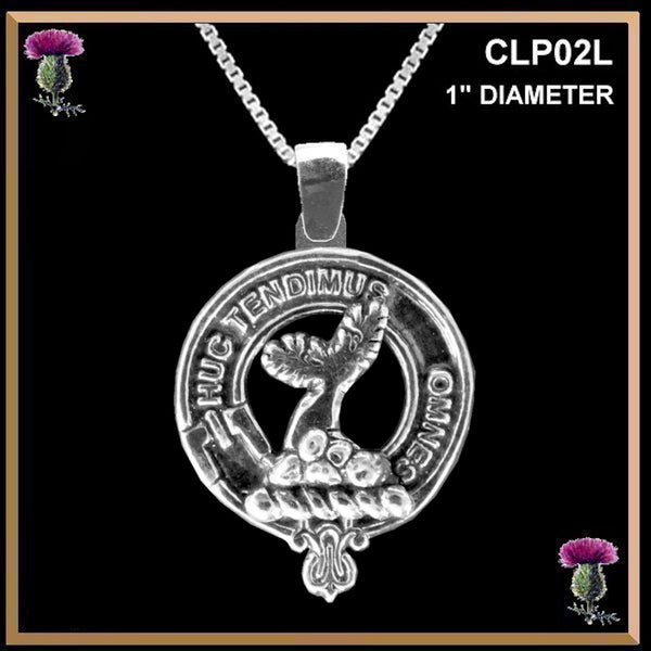 Paterson Large 1" Scottish Clan Crest Pendant - Sterling Silver