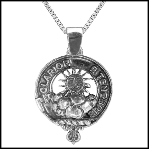 Purves Large 1" Scottish Clan Crest Pendant - Sterling Silver