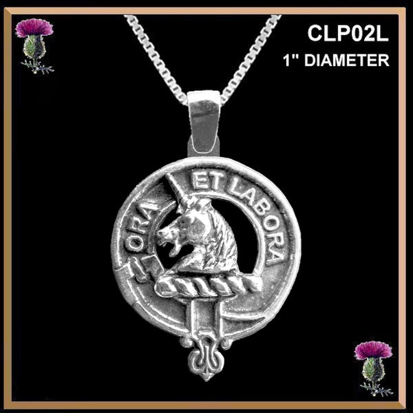 Ramsay Large 1" Scottish Clan Crest Pendant - Sterling Silver