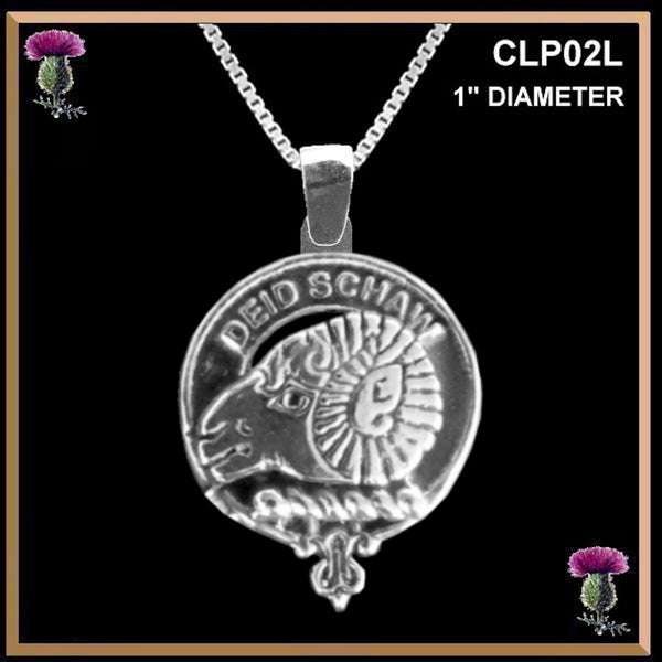 Ruthven Large 1" Scottish Clan Crest Pendant - Sterling Silver