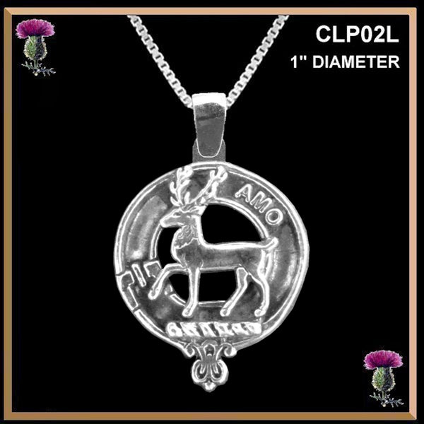 Scott Large 1" Scottish Clan Crest Pendant - Sterling Silver