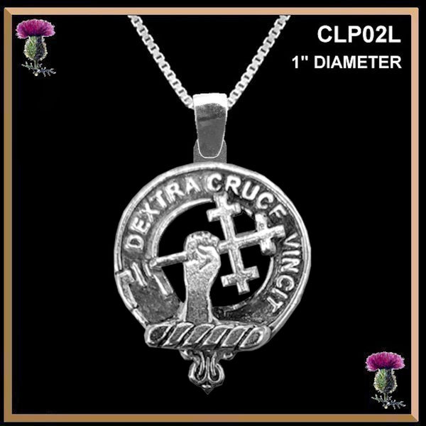 Sheppard Large 1" Scottish Clan Crest Pendant - Sterling Silver