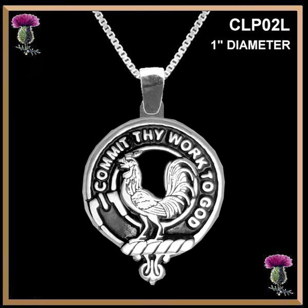 Sinclair Large 1" Scottish Clan Crest Pendant - Sterling Silver