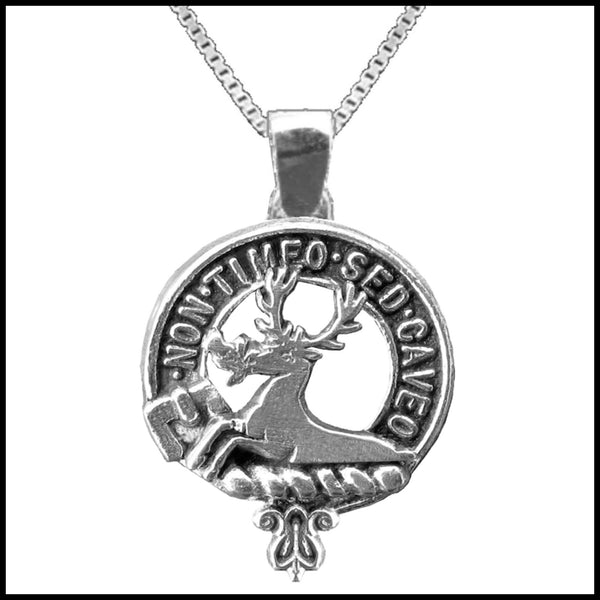 Strachan Large 1" Scottish Clan Crest Pendant - Sterling Silver
