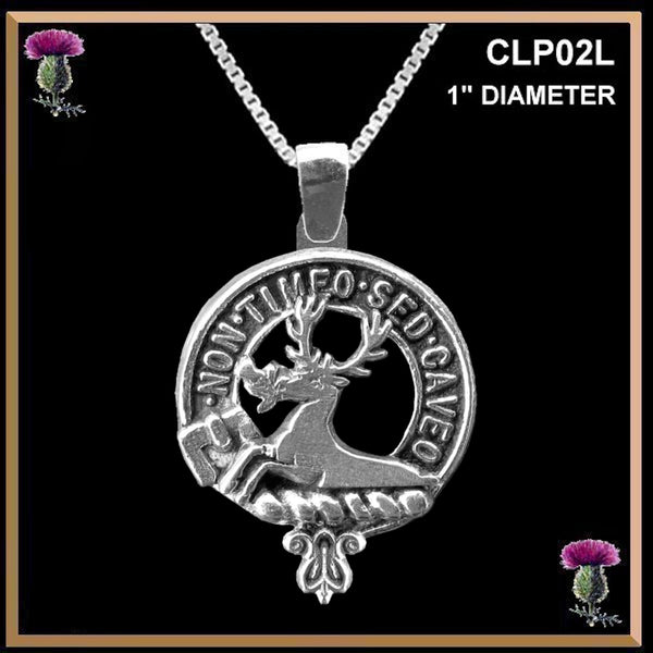 Strachan Large 1" Scottish Clan Crest Pendant - Sterling Silver