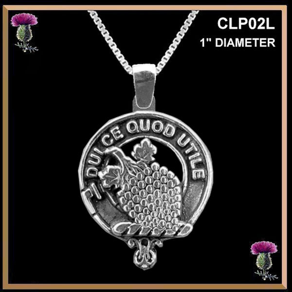 Strang Large 1" Scottish Clan Crest Pendant - Sterling Silver