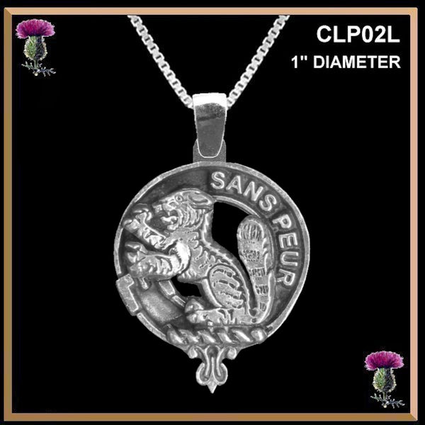 Sutherland Large 1" Scottish Clan Crest Pendant - Sterling Silver